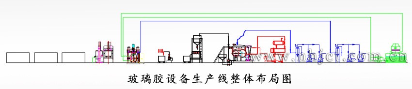 玻璃膠設(shè)備生產(chǎn)線整體布局圖